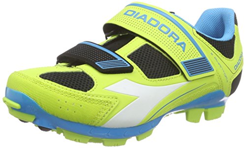 Diadora X Phantom II, Zapatillas de Ciclismo de montaña. Hombre, Amarillo Lime Punch BLU Fluo6035, 42 EU