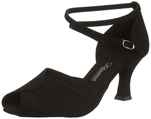 Diamant Diamant Damen Latein Tanzschuhe 027-060-040 - Zapatos de Baile - Standard & Latino para Mujer, Color Negro (Schwarz), Talla 34