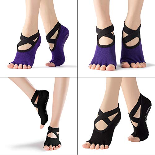 DIAOCARE Calcetines de Yoga para Mujer, Antideslizantes, 2 Pares, Antideslizantes, con Antibacteriano y Absorbe el Sudor, Ideales para Yoga, Pilates, Ballet, Fitness DIAOCARE Calcetines de Yoga para Mujer, Antideslizantes, 2 Pares, Antideslizantes, con Antibacteriano y Absorbe el Sudor, Ideales para Yoga, Pilates, Ballet, Fitness