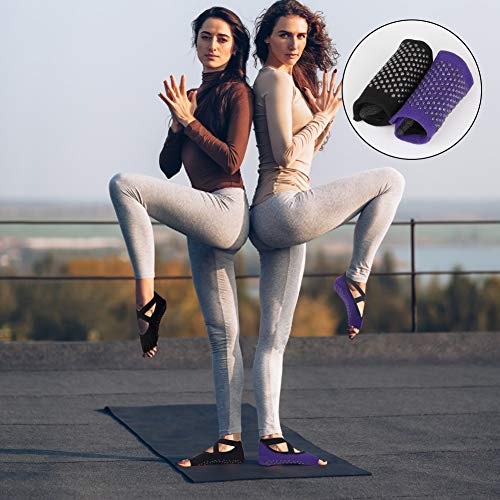 DIAOCARE Calcetines de Yoga para Mujer, Antideslizantes, 2 Pares, Antideslizantes, con Antibacteriano y Absorbe el Sudor, Ideales para Yoga, Pilates, Ballet, Fitness DIAOCARE Calcetines de Yoga para Mujer, Antideslizantes, 2 Pares, Antideslizantes, con Antibacteriano y Absorbe el Sudor, Ideales para Yoga, Pilates, Ballet, Fitness