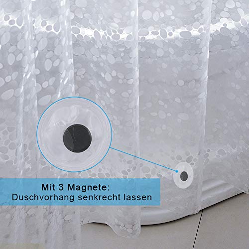 DIAOPROTECT - Cortina de ducha de EVA, resistente al agua y al moho, semitransparente para baño - adoquinado, sin olor químico, bañeras de 180 x 200 cm - 12 ganchos DIAOPROTECT - Cortina de ducha de EVA, resistente al agua y al moho, semitransparente para baño - adoquinado, sin olor químico, bañeras de 180 x 200 cm - 12 ganchos