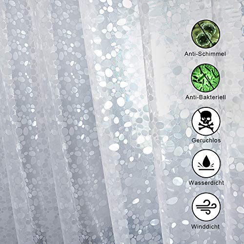 DIAOPROTECT - Cortina de ducha de EVA, resistente al agua y al moho, semitransparente para baño - adoquinado, sin olor químico, bañeras de 180 x 200 cm - 12 ganchos DIAOPROTECT - Cortina de ducha de EVA, resistente al agua y al moho, semitransparente para baño - adoquinado, sin olor químico, bañeras de 180 x 200 cm - 12 ganchos