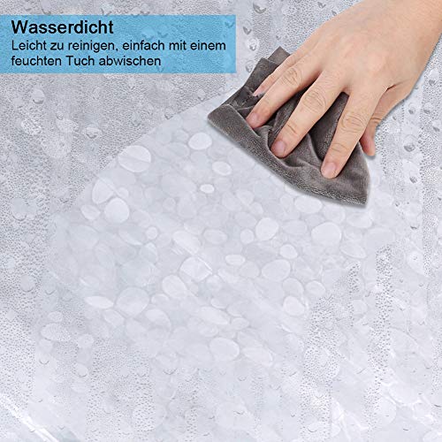 DIAOPROTECT - Cortina de ducha de EVA, resistente al agua y al moho, semitransparente para baño - adoquinado, sin olor químico, bañeras de 180 x 200 cm - 12 ganchos DIAOPROTECT - Cortina de ducha de EVA, resistente al agua y al moho, semitransparente para baño - adoquinado, sin olor químico, bañeras de 180 x 200 cm - 12 ganchos