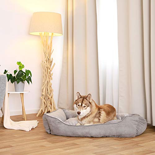 Dibea Cama Perros 2 en 1 cojín Perros sofá Perros (L) 110 x 80 cm Gris Dibea Cama Perros 2 en 1 cojín Perros sofá Perros (L) 110 x 80 cm Gris