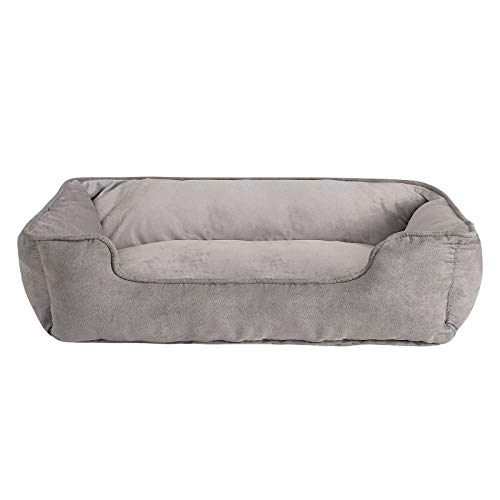 Dibea Cama Perros 2 en 1 cojín Perros sofá Perros (L) 110 x 80 cm Gris