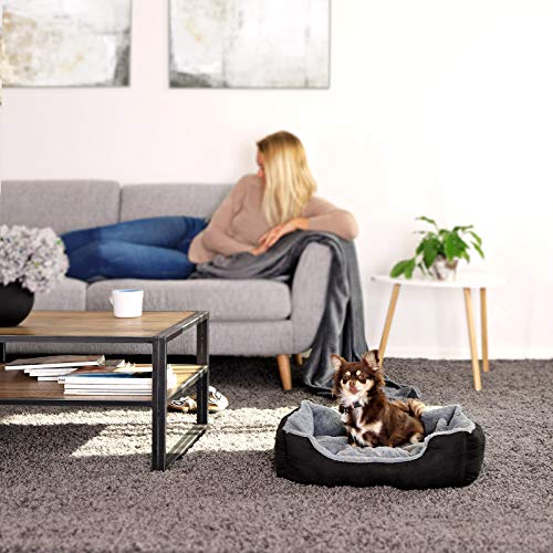dibea Cama perros cojín perros cesta perros con cojín tamaño (M) 60x48 cm gris/negro dibea Cama perros cojín perros cesta perros con cojín tamaño (M) 60x48 cm gris/negro