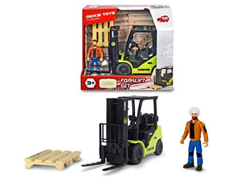 Dickie Toys Playlife 203832006 Clark S25 - Juego de Carretilla elevadora con Paleta, Figura y Casco, 16 cm, a Partir de 3 años Dickie Toys Playlife 203832006 Clark S25 - Juego de Carretilla elevadora con Paleta, Figura y Casco, 16 cm, a Partir de 3 años