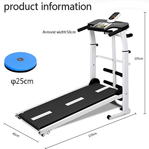 DIDIAN 3 En 1 Cintas De Correr,Plegable Mecánica Máquina para Caminar,Ajustes De Inclinación Ejercicio Correr Cinta,Interior Aptitud-Rosa 43x18x41inch