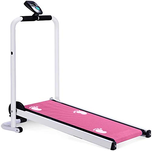 DIDIAN Cinta De Correr Manual,Plegable Máquina para Correr para Caminar,Entrenamiento para Caminar Y Correr,Mudo Correr Caminar-Rosa 35x18x43inch