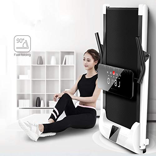 DIDIAN Cinta de Correr Plegable,Bluetooth Pantalla Táctil Caminar Cintas De Correr,Mudo Fácil Almacenamiento Cinta de Andar,Máquina De Correr-Blanco. 46x22x46inch