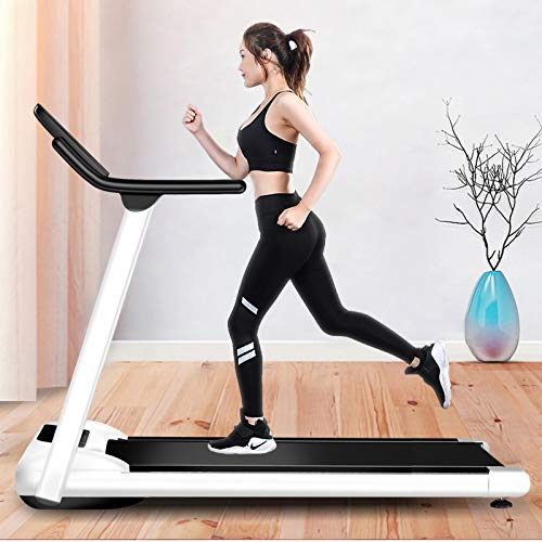 DIDIAN Cinta de Correr Plegable,Bluetooth Pantalla Táctil Caminar Cintas De Correr,Mudo Fácil Almacenamiento Cinta de Andar,Máquina De Correr-Blanco. 46x22x46inch