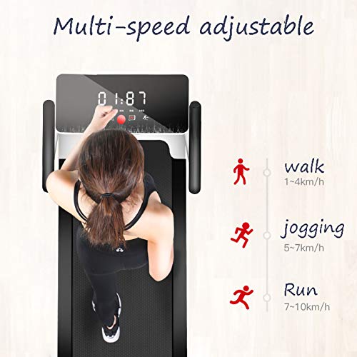 DIDIAN Cintas De Correr,Eléctrico Plegable Pantalla Led Correr Caminar,Bluetooth Caminar Corriendo Máquina,Interior Cardio Fitness-Blanco. 46x22x46inch