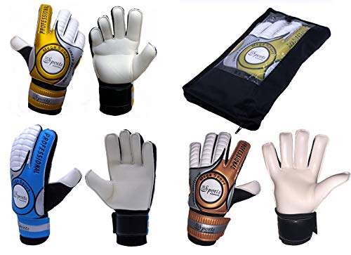 Die Sportskanone Guantes de portero para niños Fingersave con bolsillo para césped artificial (bronce, 6)