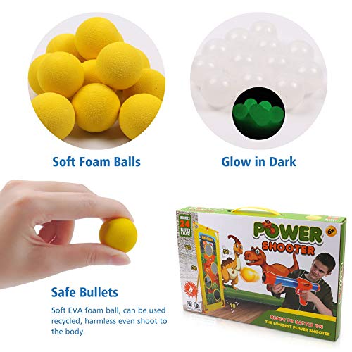 DigHealth 2 Piezas Lanzador Pelotas Espuma y Objetivo de Tiro Dinosaurio, Pistola Juguete con Bolas de Espuma y Bolas Luminosas, Pistola Blaster para Niños de 3-10 Años Regalos de Cumpleaños DigHealth 2 Piezas Lanzador Pelotas Espuma y Objetivo de Tiro Dinosaurio, Pistola Juguete con Bolas de Espuma y Bolas Luminosas, Pistola Blaster para Niños de 3-10 Años Regalos de Cumpleaños