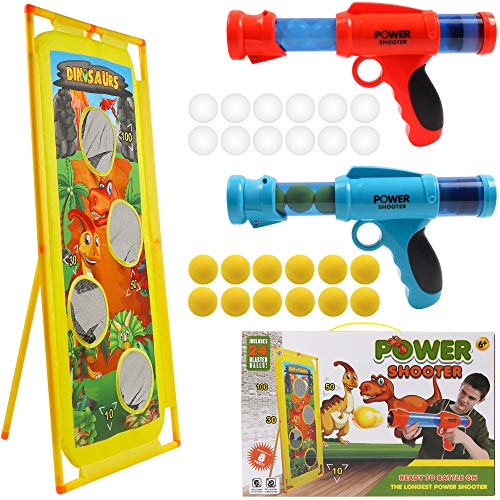 DigHealth 2 Piezas Lanzador Pelotas Espuma y Objetivo de Tiro Dinosaurio, Pistola Juguete con Bolas de Espuma y Bolas Luminosas, Pistola Blaster para Niños de 3-10 Años Regalos de Cumpleaños DigHealth 2 Piezas Lanzador Pelotas Espuma y Objetivo de Tiro Dinosaurio, Pistola Juguete con Bolas de Espuma y Bolas Luminosas, Pistola Blaster para Niños de 3-10 Años Regalos de Cumpleaños