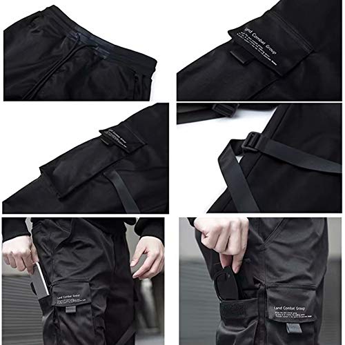 diirm Pantalones Cargo para Hombre Cintas Harem Joggers Pantalones de Hip Hop Harajuku Pantalones Deportivos