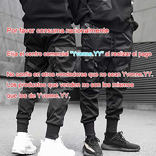 diirm Pantalones Cargo para Hombre Cintas Harem Joggers Pantalones de Hip Hop Harajuku Pantalones Deportivos