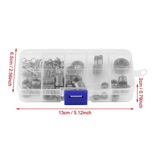 Dilwe 79 unids RC Rodamientos Juego de Tornillos Trx4, Metal RC Reparaci¨®n de Rodamientos Caja de Herramientas para Traxxas TRX4 1/10 Crawler Coche Piezas de Repuesto de Componentes