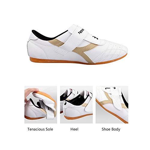 Dilwe Zapatos de Taekwondo Zapatos de Suela Suave de Cuero de PU para Ejercicio de Gimnasio Taichi Entrenamiento(35)