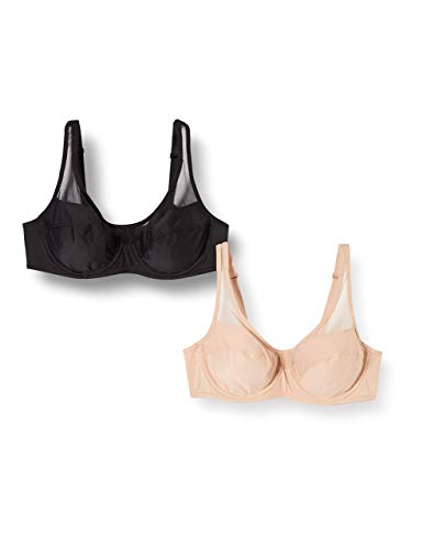 Dim Soutien-Gorge Avec Armatures Generous Classique X2 Sujetador con Aros, Multicolor (New Skin/Noir 89m), 95B (Pack de 2) para Mujer Dim Soutien-Gorge Avec Armatures Generous Classique X2 Sujetador con Aros, Multicolor (New Skin/Noir 89m), 95B (Pack de 2) para Mujer