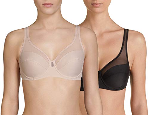 Dim Soutien-Gorge Avec Armatures Generous Classique X2 Sujetador con Aros, Multicolor (New Skin/Noir 89m), 95B (Pack de 2) para Mujer