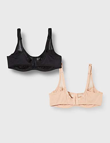 Dim Soutien-Gorge Avec Armatures Generous Classique X2 Sujetador con Aros, Multicolor (New Skin/Noir 89m), 95B (Pack de 2) para Mujer Dim Soutien-Gorge Avec Armatures Generous Classique X2 Sujetador con Aros, Multicolor (New Skin/Noir 89m), 95B (Pack de 2) para Mujer