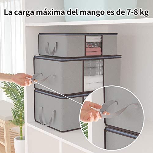 DIMJ Juego de 3 Bolsa de Almacenamiento de Ropa Gran Capacidad Bajo la Cama Organizador de Edredones con Ventana Transparente para Edredones Mantas Ropa (Gris) DIMJ Juego de 3 Bolsa de Almacenamiento de Ropa Gran Capacidad Bajo la Cama Organizador de Edredones con Ventana Transparente para Edredones Mantas Ropa (Gris)