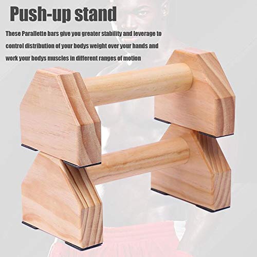 dingtian Barra de Empuje Equipo De Gimnasia En Forma De H Barra De Calistenia De Madera Ambiental Doble Barra De Apoyo Personalizada Soporte Paralelo Push-up