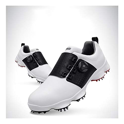 Dingziyue Zapatos de Golf Spikes Menos Calzado Impermeable Antideslizante a la abrasión Resistencia botón Rotar múltiples Funciones al Aire Libre (Color : Gray, Size : 40)