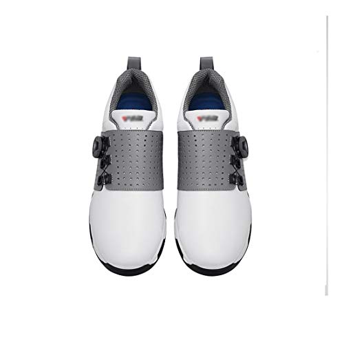 Dingziyue Zapatos de Golf Spikes Menos Calzado Impermeable Antideslizante a la abrasión Resistencia botón Rotar múltiples Funciones al Aire Libre (Color : Gray, Size : 40) Dingziyue Zapatos de Golf Spikes Menos Calzado Impermeable Antideslizante a la abrasión Resistencia botón Rotar múltiples Funciones al Aire Libre (Color : Gray, Size : 40)