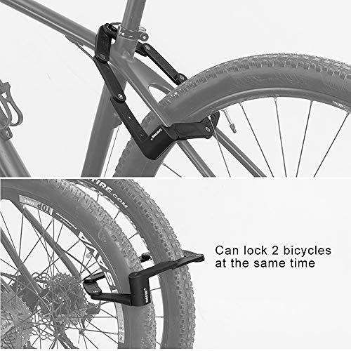 DINOKA Candado Bici Plegable, Cerradura de Bicicleta portátil de aleación de Acero de Alta Resistencia Seguridad antirrobo Cerradura de Bicicleta con Llaves y Montaje de Cerradura