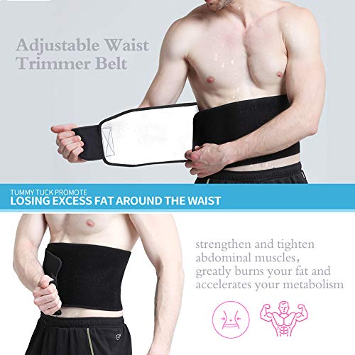 DINOKA Faja Reductora Adelgazante, Abdominal Cintura Adelgazante para Hombre y Mujer Adjustable Faja Lumbar Deportiva Acelerar la Pérdida de Peso,la Quema de Grasas,Efecto Sauna (Negro, L)