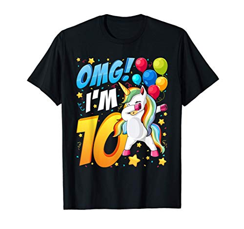 ¡DIOS MIO! I'm 10 - Unicorn Dab Design para niña de décimo Camiseta