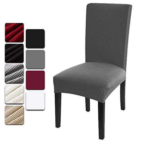 Dioxide Fundas para Sillas Pack de 4 Fundas Sillas Comedor, Fundas Elásticas Chair Covers Lavables Desmontables Cubiertas para Sillas Muy Fácil de Limpiar Duradera (Gris,4) Dioxide Fundas para Sillas Pack de 4 Fundas Sillas Comedor, Fundas Elásticas Chair Covers Lavables Desmontables Cubiertas para Sillas Muy Fácil de Limpiar Duradera (Gris,4)