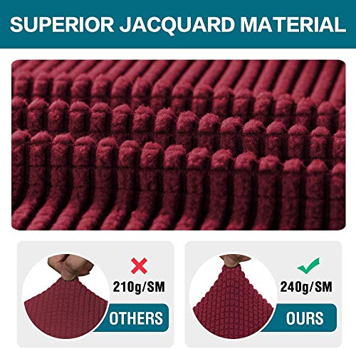 Dioxide Pack de 4 Funda para Silla, Fundas Elásticas, Fundas de Asiento para Silla, Diseño Jacquard Cubiertas de la Sillas, Extraíbles y Lavables-Decor Restaurante (Paquete de 4,Burdeos)