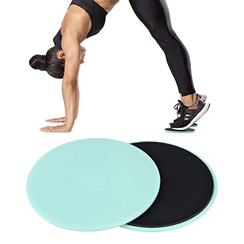 Discos deslizantes, Deslizadores de Ejercicio, 2PCS Fitness Core Slider Ejercicio Disco Deslizante Deslizante Fitness Slider Discos Smooth Exercise Core Sliders Reversibles(Verde Claro)