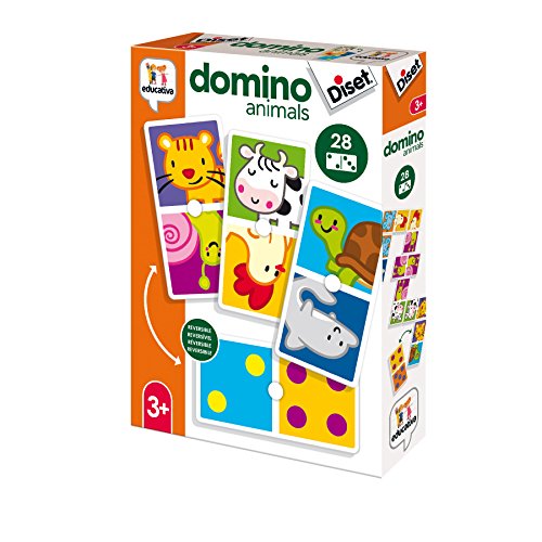 Diset- Dominó Animales Juego Educativo para Niños, Multicolor (68956)