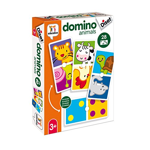 Diset- Dominó Animales Juego Educativo para Niños, Multicolor (68956)