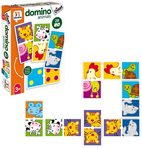 Diset- Dominó Animales Juego Educativo para Niños, Multicolor (68956)