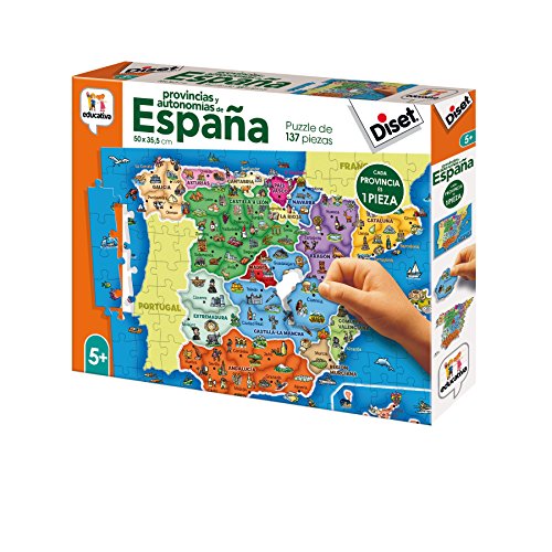 Diset- Provincias y Autonomías de España Puzzle Educativo, 137 Piezas, Multicolor (68942)