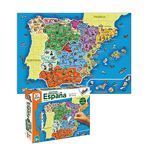 Diset- Provincias y Autonomías de España Puzzle Educativo, 137 Piezas, Multicolor (68942)