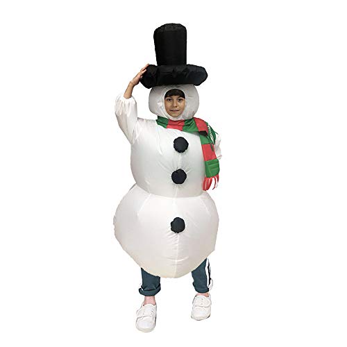 Disfraz de muñeco de Nieve Inflable Disfraz de Navidad para niños Disfraz de Fiesta Traje Ropa Regalo Creativo Ropa Disfraces Divertidos para niños 120-140 cm / 47-55 in