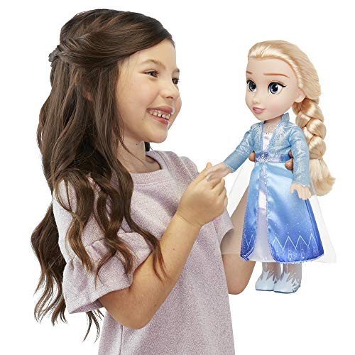 Disney muñeca Princesa Elsa con Vestido, Capa y Botas de Viaje de Frozen II, Toddler 35 cm