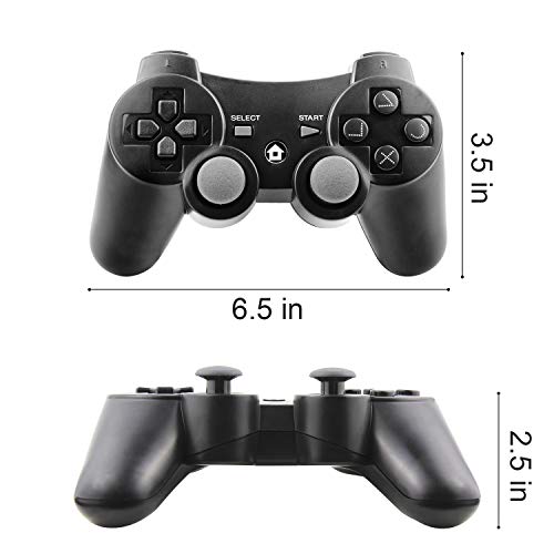 Diswoe Mando Inalámbrico para PS3 Controller Bluetooth con Función SIXAXIS y Doble Vibración, Wireless Rechargable Bluetooth Gamepad Remote Joystick Controller Gamepad para Sony PS3 Playstation 3 Diswoe Mando Inalámbrico para PS3 Controller Bluetooth con Función SIXAXIS y Doble Vibración, Wireless Rechargable Bluetooth Gamepad Remote Joystick Controller Gamepad para Sony PS3 Playstation 3