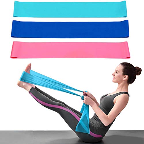 DIWUJI 3 Piezas Bandas Elásticas Fitness, 1.5M Bandas Elásticas Resistencia Ejercicio Set con 3 Niveles de Resistencia para Yoga, Pilates, Crossfit, Estiramiento de Fuerza