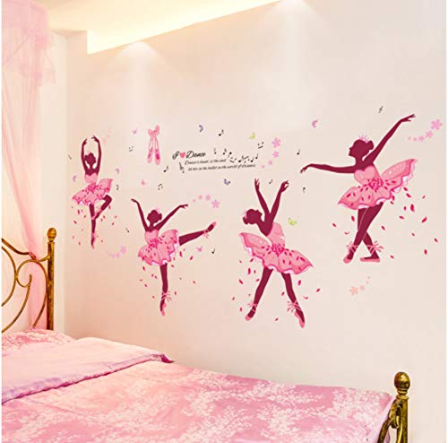 DIY Pegatinas de Pared Bailarina de ballet PVC Extraíbles Impermeable Decorativas Adhesivo Calcomanía para Dormitorio Salón Hotel Habitación Infantiles Decoración Moderno del hogar