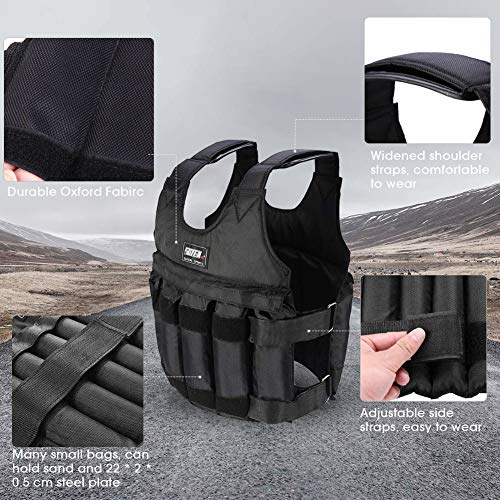 DIYARTS Chaleco Peso Chaqueta Entrenamiento con Ajustable para Bajar Peso Gimnasio Entrenamiento Fuerza Fitness Carga Máxima 20 Kg 50 Kg (20KG) DIYARTS Chaleco Peso Chaqueta Entrenamiento con Ajustable para Bajar Peso Gimnasio Entrenamiento Fuerza Fitness Carga Máxima 20 Kg 50 Kg (20KG)