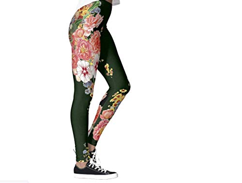 DIYCCY Yoga Pantalones Sevilla Floral Leggings para mujer de cintura alta Multicolor multicolor L