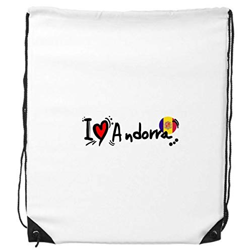 DIYthinker Amo la ilustración de la Bandera de Andorra Palabra del Amor del corazón del morral del Lazo Compras Deportes Bolsas de Regalo