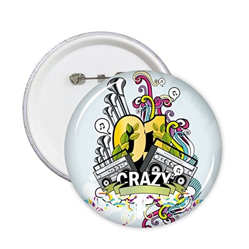 DIYthinker Calle de la pintada Cultura estéreo colorido de las hojas de música Arte loco americano Ilustración Modelo redondo botones insignia del botón de ropa Decoración 5Pcs XXL DIYthinker Calle de la pintada Cultura estéreo colorido de las hojas de música Arte loco americano Ilustración Modelo redondo botones insignia del botón de ropa Decoración 5Pcs XXL